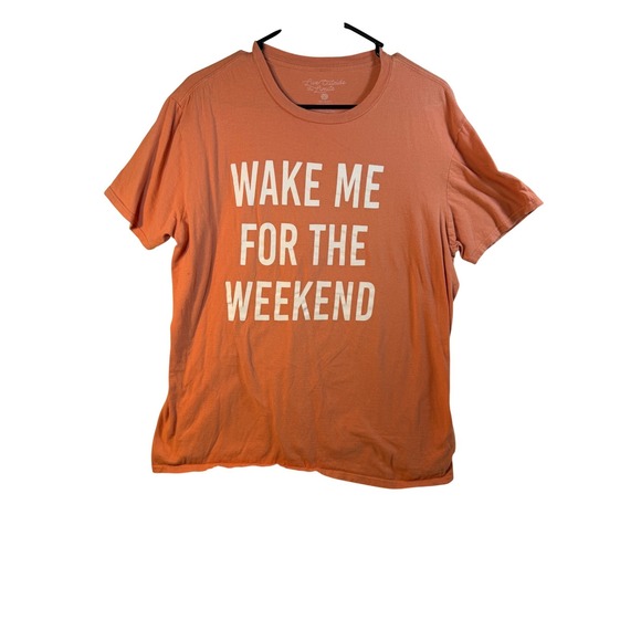 Live Outside the Limits Tops - Live Outside the Limits Wake Me For The Weekend Graphic Tee Orange Large